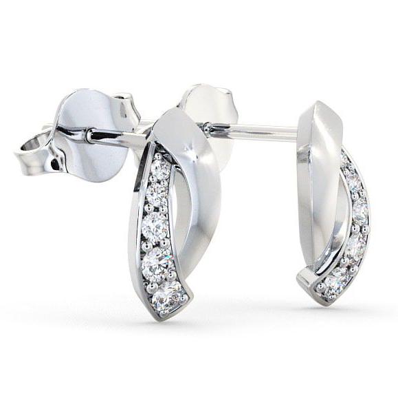 Cluster Round Diamond Channel Set Earrings 18K White Gold ERG29_WG_THUMB1 