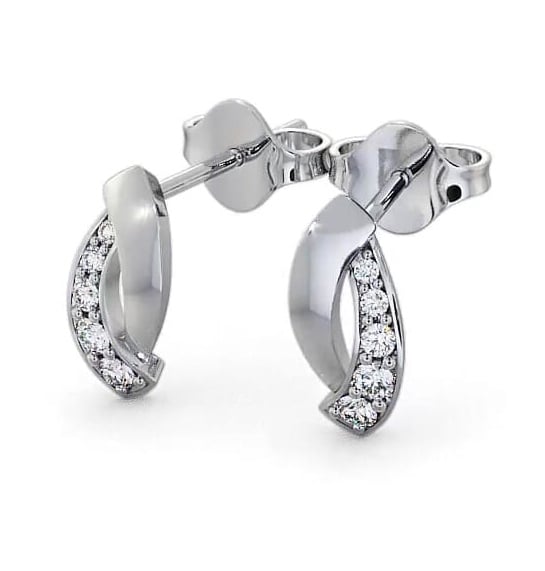 Cluster Round Diamond Channel Set Earrings 9K White Gold ERG29_WG_THUMB2 