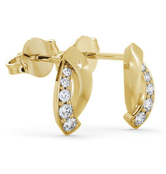 Cluster Round Diamond Channel Set Earrings 9K Yellow Gold ERG29_YG_THUMB1 