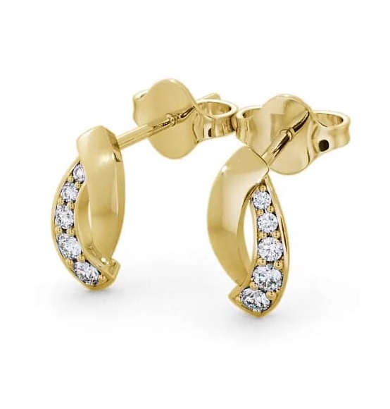 Cluster Round Diamond Channel Set Earrings 9K Yellow Gold ERG29_YG_THUMB1