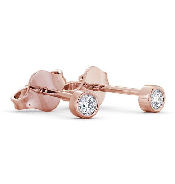 Round Diamond Bezel Stud Earrings 9K Rose Gold ERG2_RG_THUMB1 
