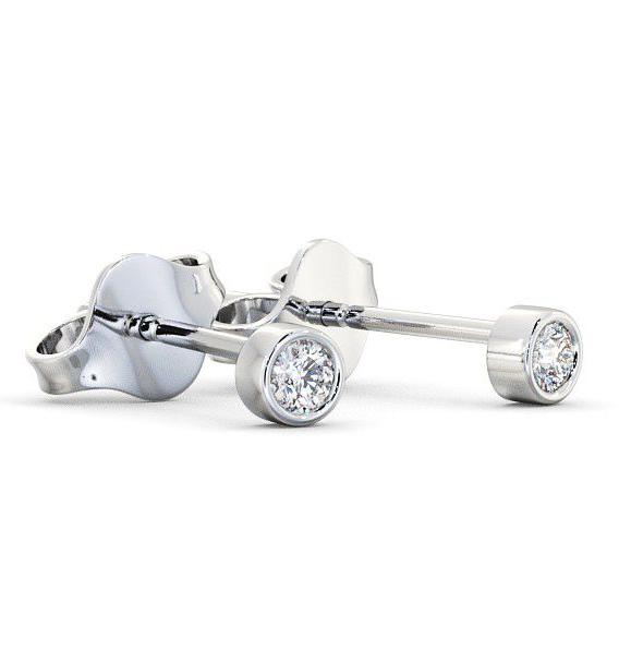 Round Diamond Bezel Stud Earrings 9K White Gold ERG2_WG_THUMB1 
