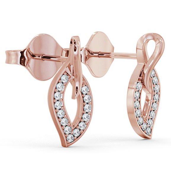 Leaf Shape Diamond Cluster Earrings 9K Rose Gold ERG30_RG_THUMB1 