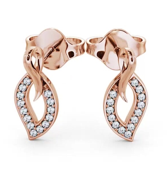 Leaf Shape Diamond Cluster Earrings 18K Rose Gold ERG30_RG_THUMB1