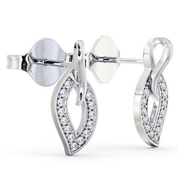 Leaf Shape Diamond Cluster Earrings 18K White Gold ERG30_WG_THUMB1 