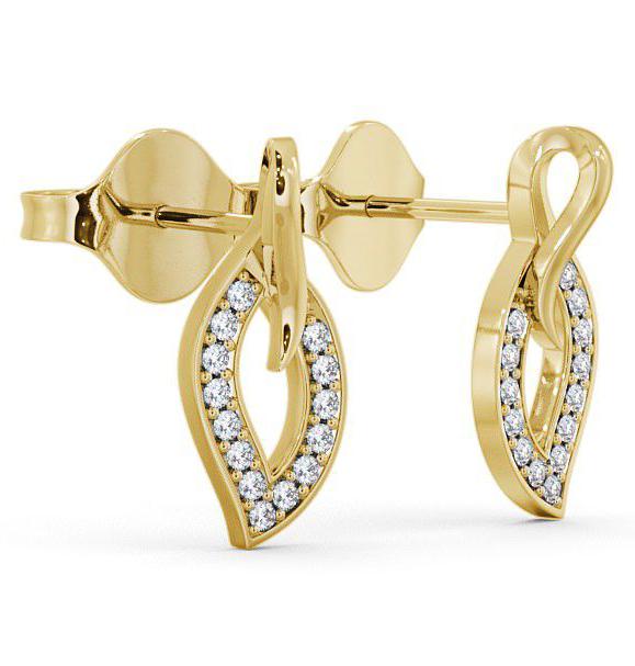Leaf Shape Diamond Cluster Earrings 9K Yellow Gold ERG30_YG_THUMB1 