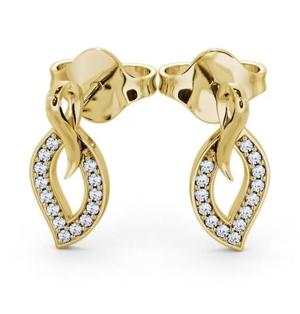 Leaf Shape Diamond Cluster Earrings 18K Yellow Gold ERG30_YG_THUMB2 
