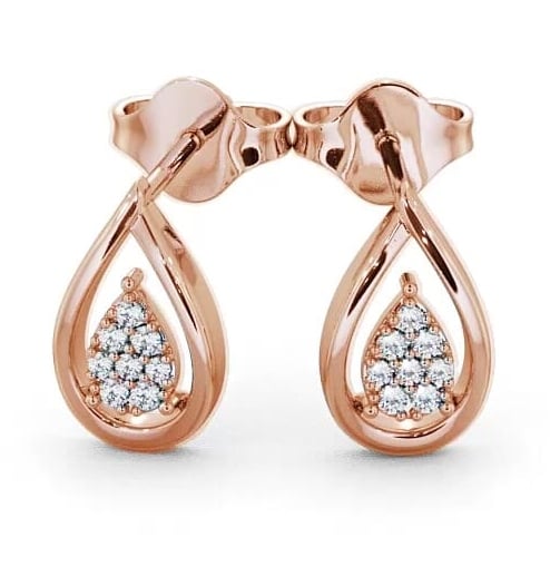 Tear Drop Diamond Cluster Earrings 9K Rose Gold ERG31_RG_THUMB2 