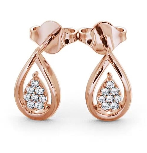 Tear Drop Diamond Cluster Earrings 9K Rose Gold ERG31_RG_THUMB1