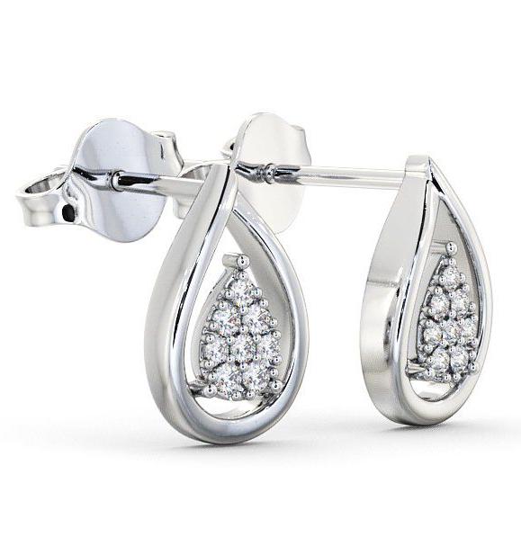Tear Drop Diamond Cluster Earrings 18K White Gold ERG31_WG_THUMB1 