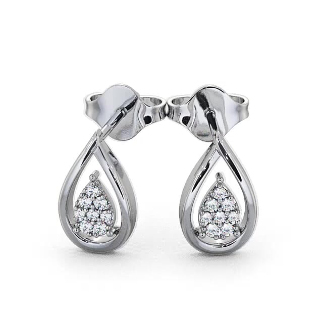 Tear Drop Diamond Earrings 18K White Gold - Aya ERG31_WG_EAR