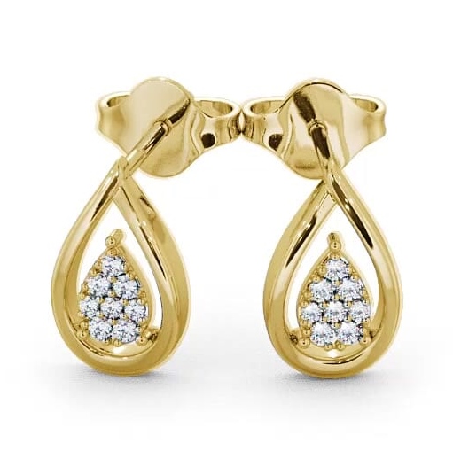 Tear Drop Diamond Cluster Earrings 18K Yellow Gold ERG31_YG_THUMB1
