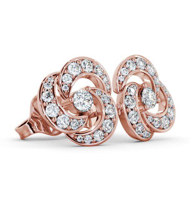 Cluster Round Diamond Swirling Design Earrings 18K Rose Gold ERG32_RG_THUMB1 