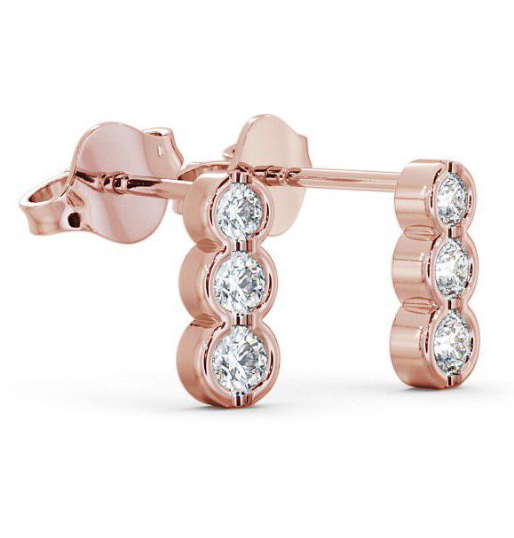 Journey Round Diamond Bezel Set Earrings 18K Rose Gold ERG33_RG_THUMB1 