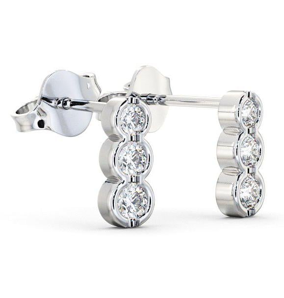 Journey Round Diamond Bezel Set Earrings 18K White Gold ERG33_WG_THUMB1 