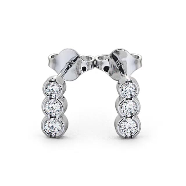 Journey Round Diamond Earrings 18K White Gold - Collette ERG33_WG_EAR