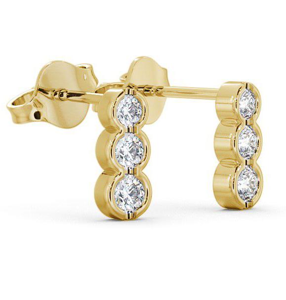 Journey Round Diamond Bezel Set Earrings 9K Yellow Gold ERG33_YG_THUMB1 