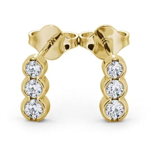 Journey Round Diamond Bezel Set Earrings 18K Yellow Gold ERG33_YG_THUMB1