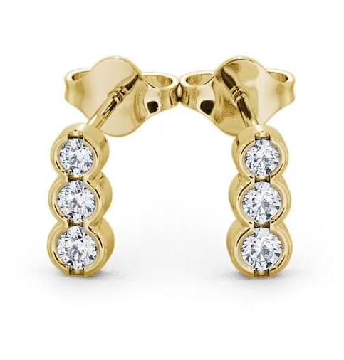 Journey Round Diamond Bezel Set Earrings 9K Yellow Gold ERG33_YG_THUMB2 