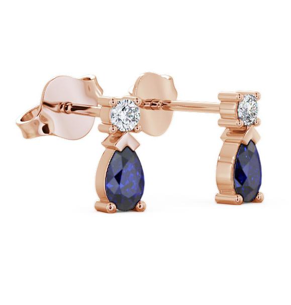 Drop Style Blue Sapphire and Diamond 0.72ct Earrings 9K Rose Gold ERG34GEM_RG_BS_THUMB1.jpg 