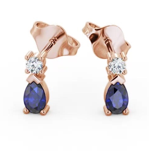 Drop Style Blue Sapphire and Diamond 0.72ct Earrings 18K Rose Gold ERG34GEM_RG_BS_THUMB1.jpg
