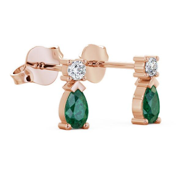 Drop Style Emerald and Diamond 0.62ct Earrings 18K Rose Gold ERG34GEM_RG_EM_THUMB1.jpg 