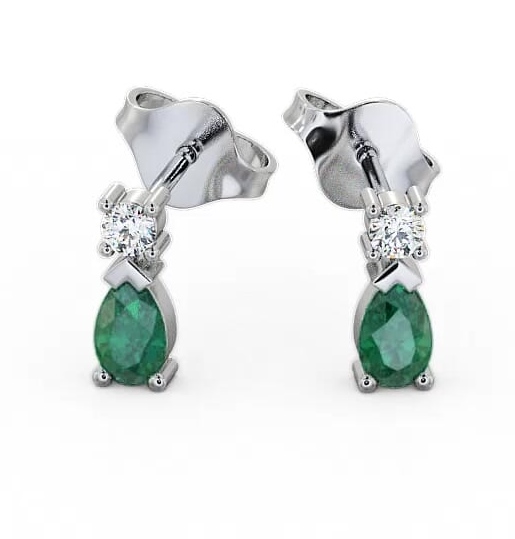 Drop Style Emerald and Diamond 0.62ct Earrings 9K White Gold ERG34GEM_WG_EM_THUMB1.jpg