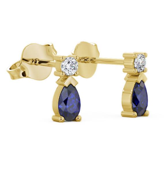 Drop Style Blue Sapphire and Diamond 0.72ct Earrings 9K Yellow Gold ERG34GEM_YG_BS_THUMB1.jpg 