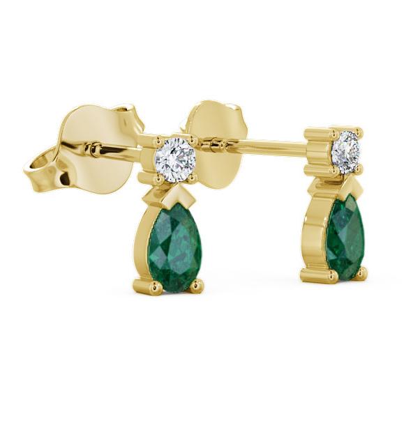Drop Style Emerald and Diamond 0.62ct Earrings 18K Yellow Gold ERG34GEM_YG_EM_THUMB1.jpg 