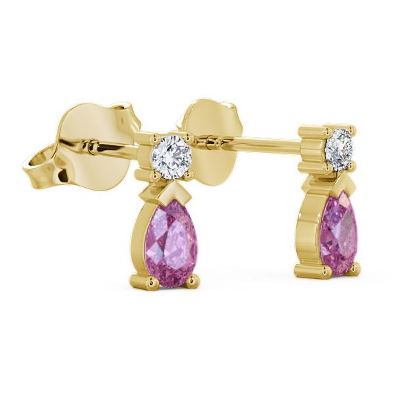 Drop Style Pink Sapphire and Diamond 0.72ct Earrings 9K Yellow Gold ERG34GEM_YG_PS_THUMB1.jpg 
