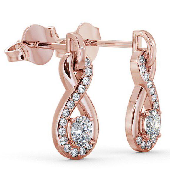 Drop Oval Diamond 0.41ct Infinity Design Earrings 18K Rose Gold ERG36_RG_THUMB1 