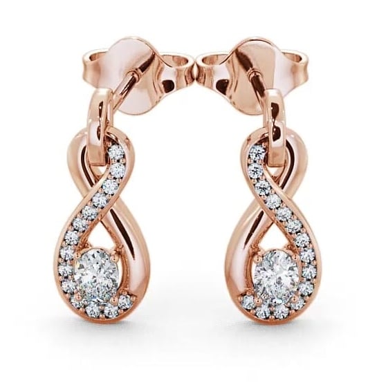 Drop Oval Diamond 0.41ct Infinity Design Earrings 18K Rose Gold ERG36_RG_THUMB2 