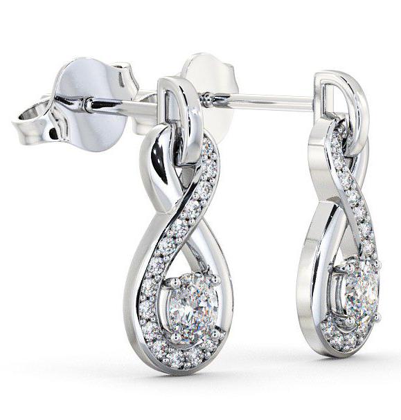 Drop Oval Diamond 0.41ct Infinity Design Earrings 18K White Gold ERG36_WG_THUMB1 