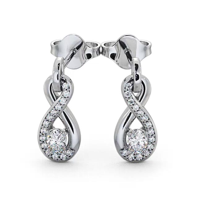 Drop Oval Diamond 0.41ct Earrings 18K White Gold - Kimberley ERG36_WG_EAR