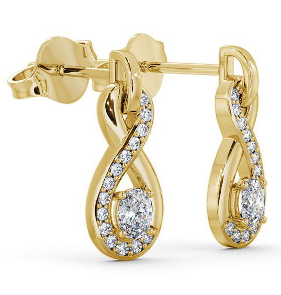 Drop Oval Diamond 0.41ct Infinity Design Earrings 18K Yellow Gold ERG36_YG_THUMB1 