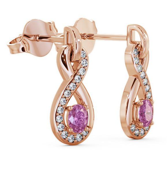 Drop Style Pink Sapphire and Diamond 0.81ct Earrings 18K Rose Gold ERG36GEM_RG_PS_THUMB1 