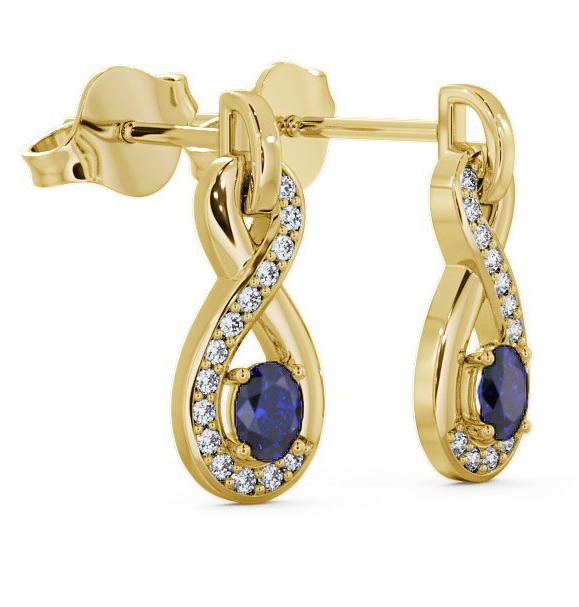 Drop Style Blue Sapphire and Diamond 0.81ct Earrings 18K Yellow Gold ERG36GEM_YG_BS_THUMB1 
