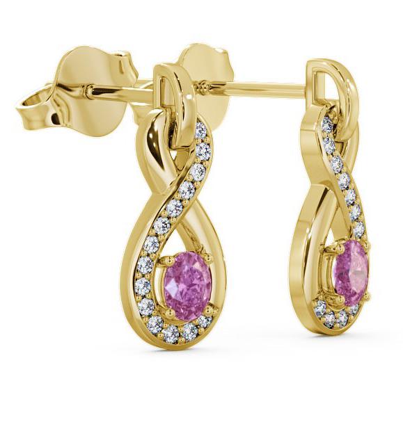 Drop Style Pink Sapphire and Diamond 0.81ct Earrings 18K Yellow Gold ERG36GEM_YG_PS_THUMB1 
