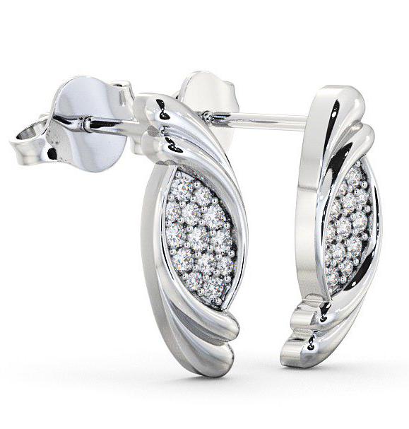 Cluster Round Diamond Marquise Design Earrings In Silver ERG37_WG_THUMB1 