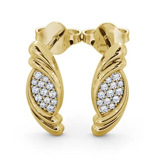 Cluster Round Diamond Marquise Design Earrings 9K Yellow Gold ERG37_YG_THUMB1
