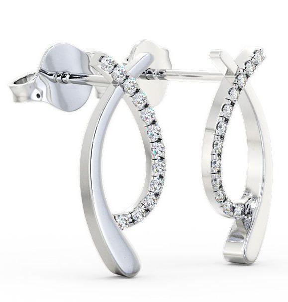Crossover Round Diamond Ribbon Design Earrings 18K White Gold ERG38_WG_THUMB1 