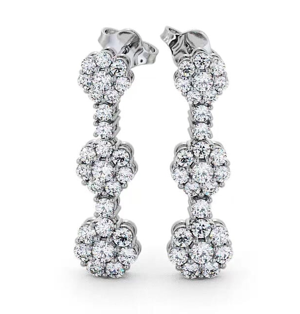 Drop Diamond Cluster Style Earrings 18K White Gold ERG39_WG_THUMB2 