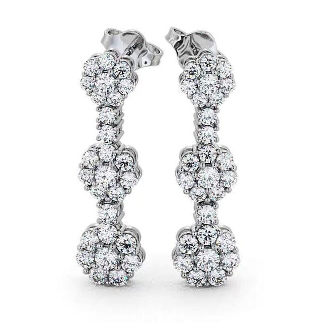 Drop Diamond Cluster Style Earrings 9K White Gold ERG39_WG_THUMB2 