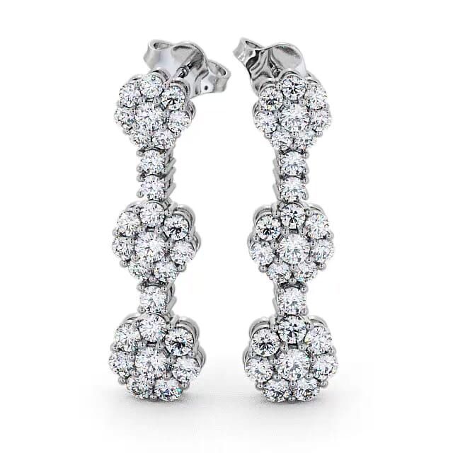 Drop Diamond Earrings 18K White Gold - Cambrie ERG39_WG_EAR