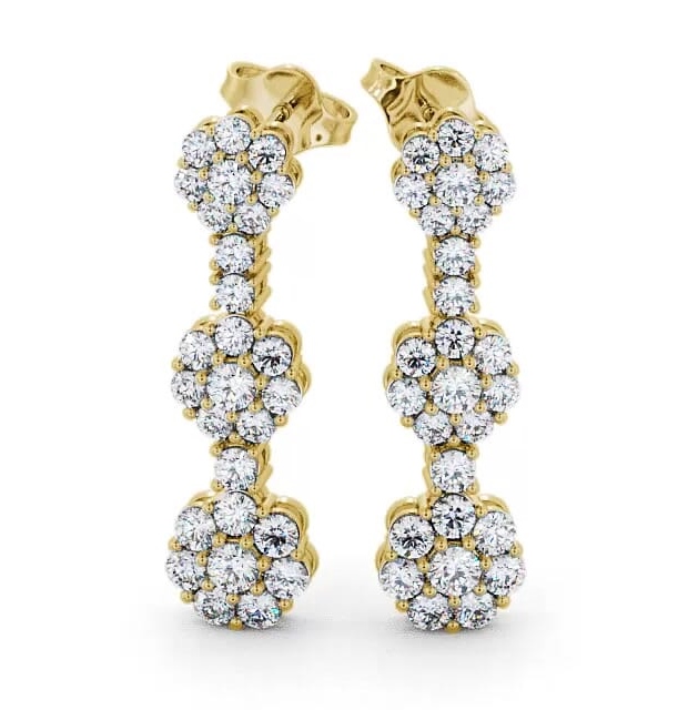 Drop Diamond Cluster Style Earrings 9K Yellow Gold ERG39_YG_THUMB1