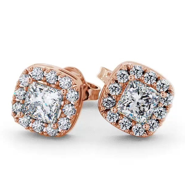 Halo Princess Diamond Earrings 9K Rose Gold ERG3_RG_THUMB1