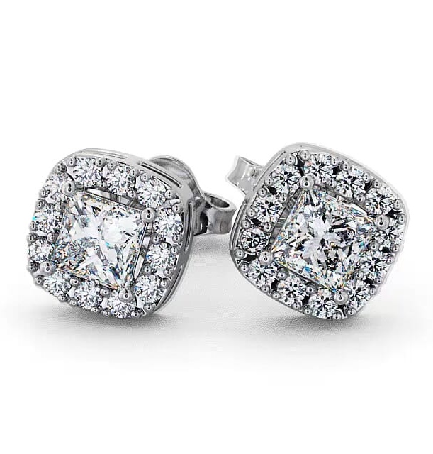 Halo Princess Diamond Earrings 18K White Gold ERG3_WG_THUMB2 