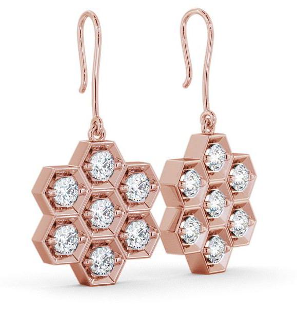 Drop Round Diamond Contemporary Style Earrings 9K Rose Gold ERG42_RG_THUMB1 