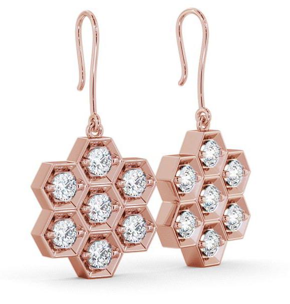 Drop Round Diamond Contemporary Style Earrings 18K Rose Gold ERG42_RG_THUMB1 