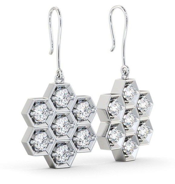 Drop Round Diamond Contemporary Style Earrings 18K White Gold ERG42_WG_THUMB1 